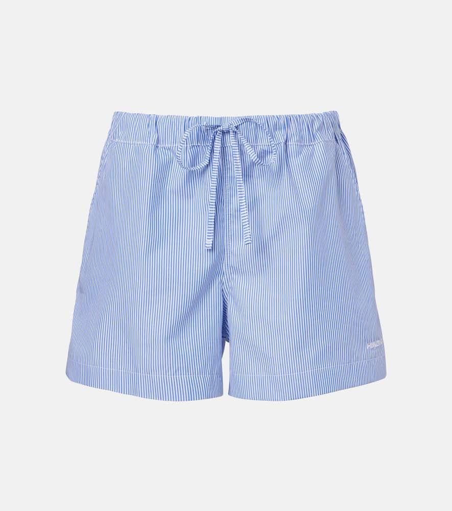 hunza g striped cotton poplin shorts