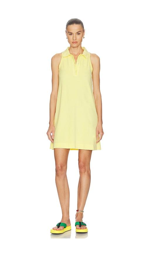 hunza g towelling tennis dress in yellow.