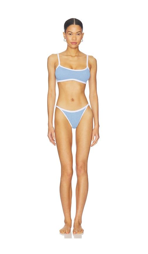 hunza g tyler bikini set in baby blue.