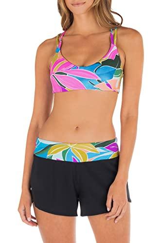 hurley women's standard 2.5-inch soft-waistband board shorts, black/isla multi