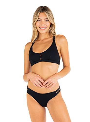 hurley women's standard bikini surf top, black, xl