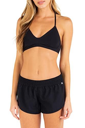 hurley women's standard boardshort bottom, black, medium