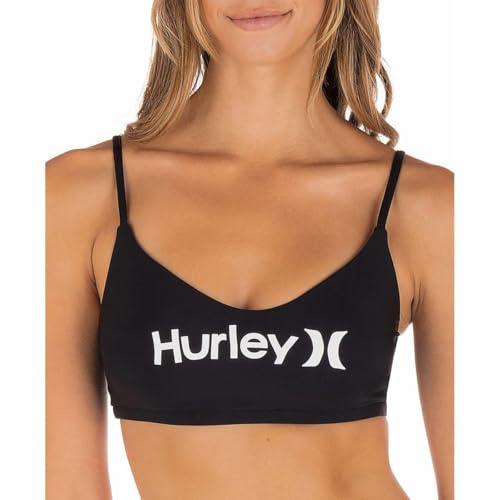 hurley women's standard oao bikini top, black