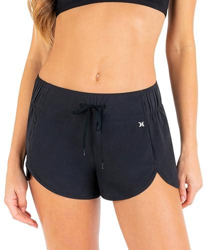 hurley womens boardshort bottom board shorts, black, medium us