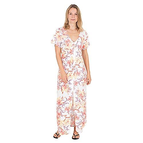 hurley womens button up maxi dress (sail elisa, large)