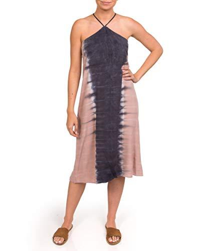 hurley womens dip dyed midi dress (thunder grey dip, small)