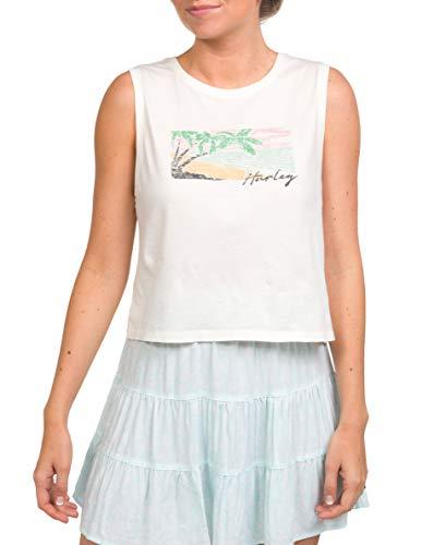 hurley womens escondido washed biker tank (sail, xsmall)