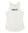 hurley womens graphic tank top, off-white, large