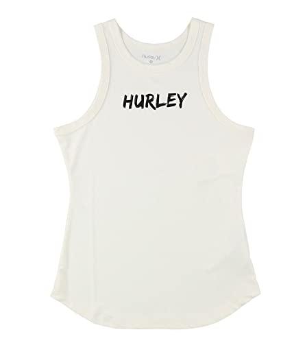 hurley womens graphic tank top, off-white, large