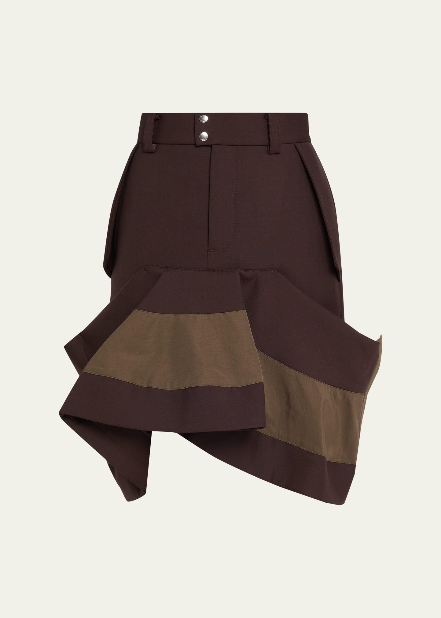 hybrid asymmetric flounce skirt