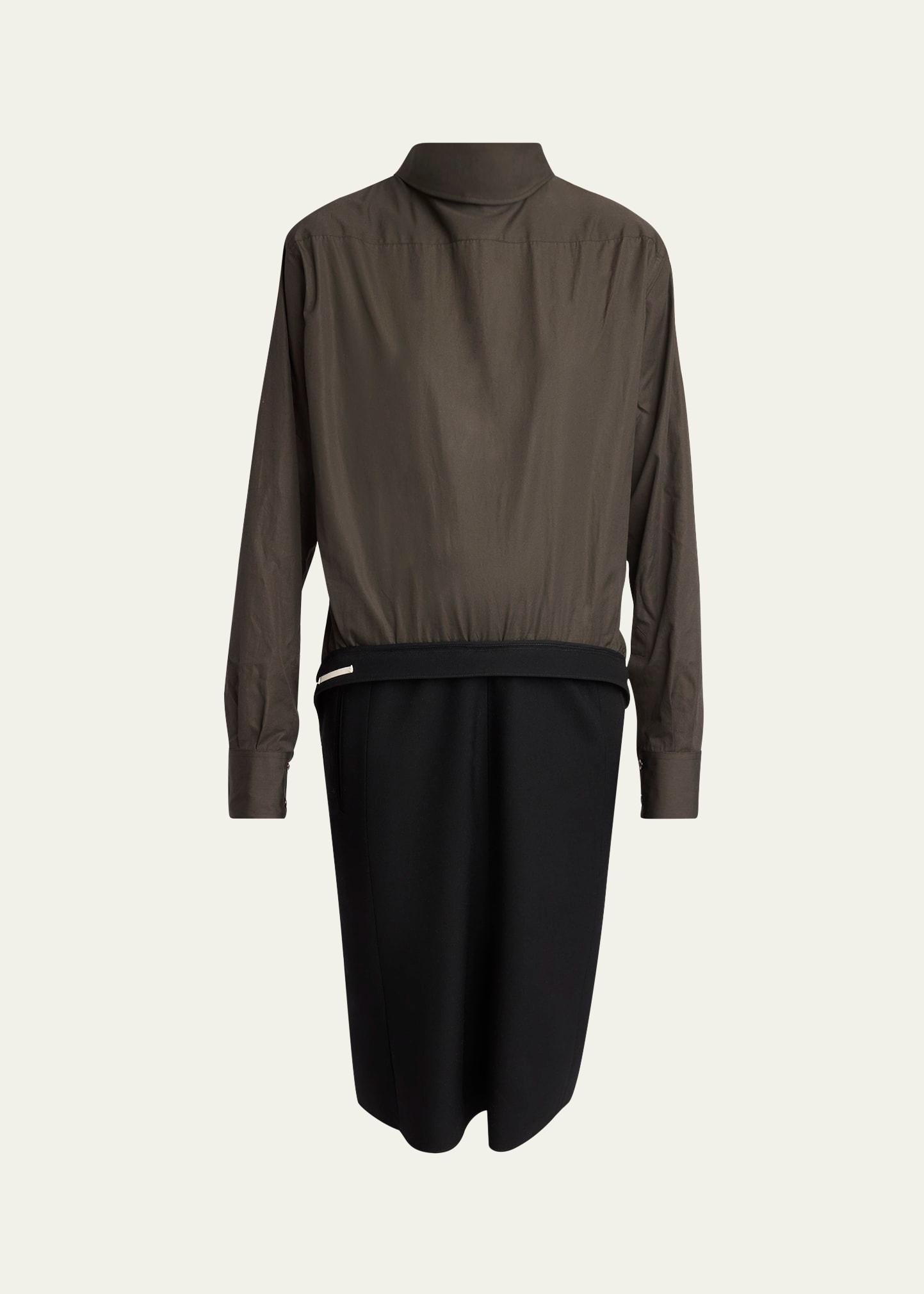 hybrid backward wool midi dress