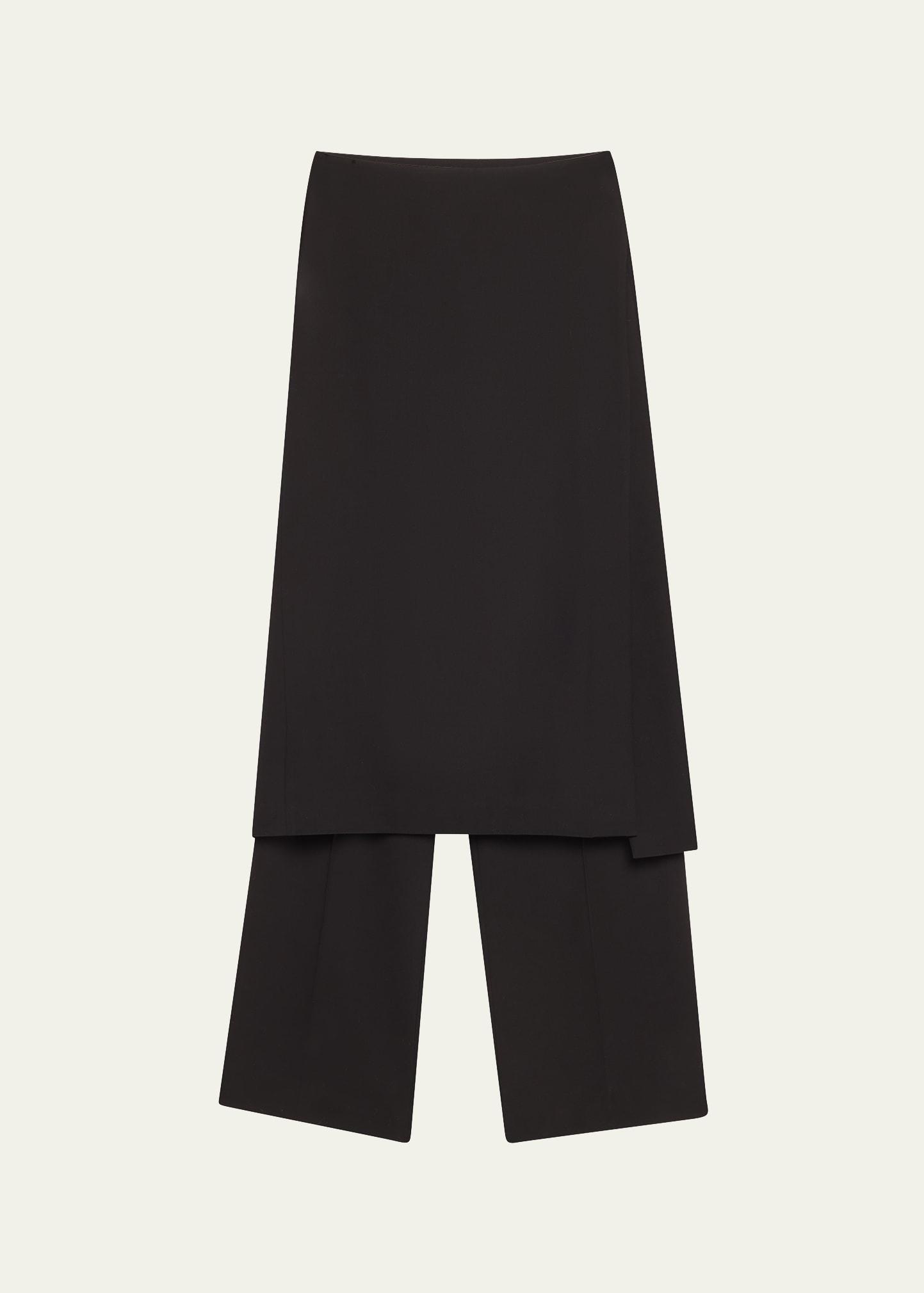 hybrid baggy wool-blend pants