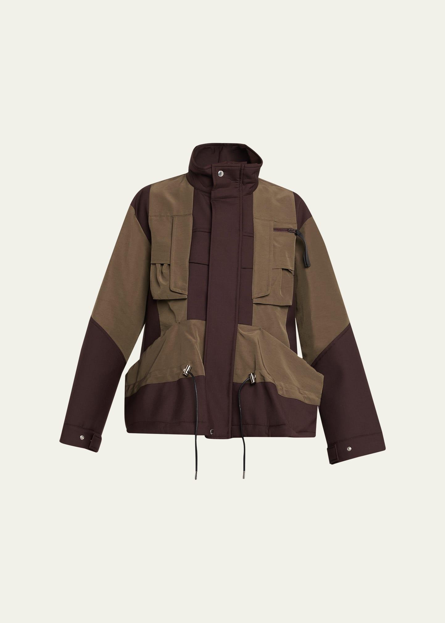 hybrid peplum utility jacket