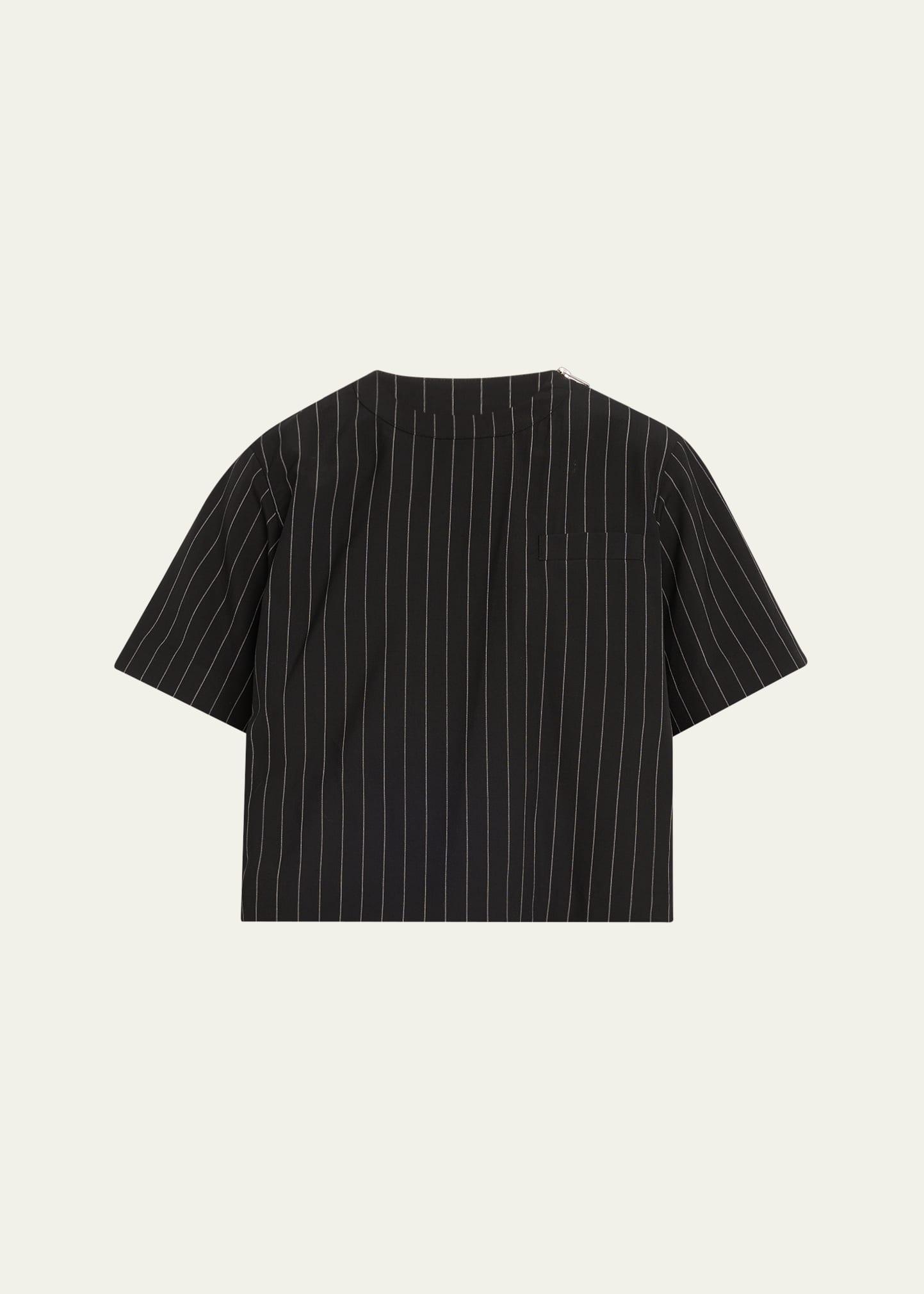 hybrid pinstripe nylon back top