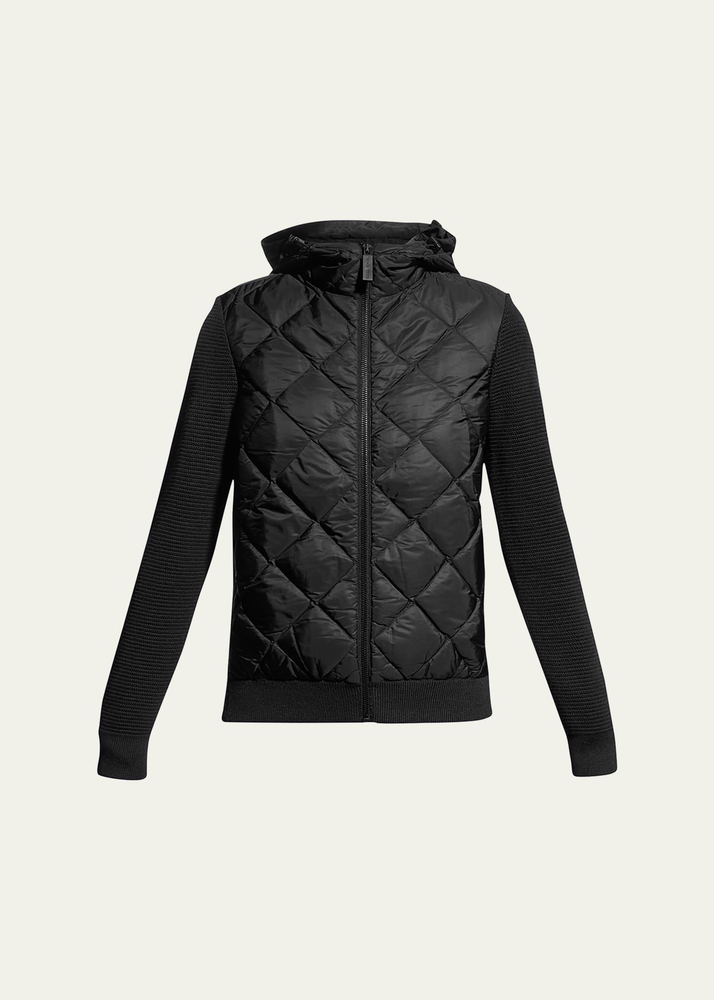 hybridge quilted knit hoodie