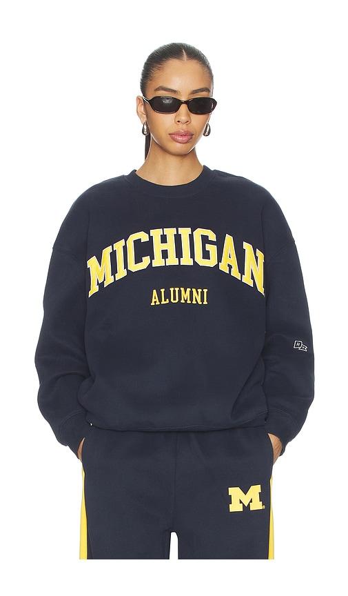 hype and vice michigan offside crew sweatshirt in navy.