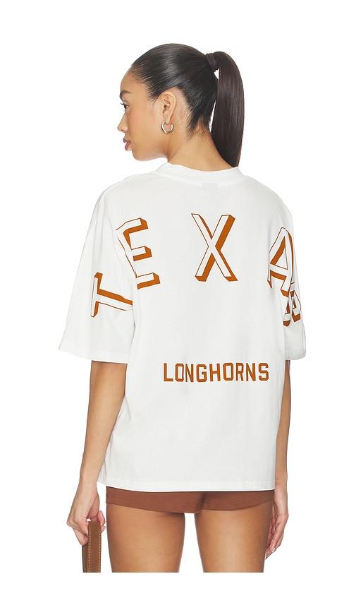 hype and vice the university of texas at austin football oversized tee in burnt orange in white.