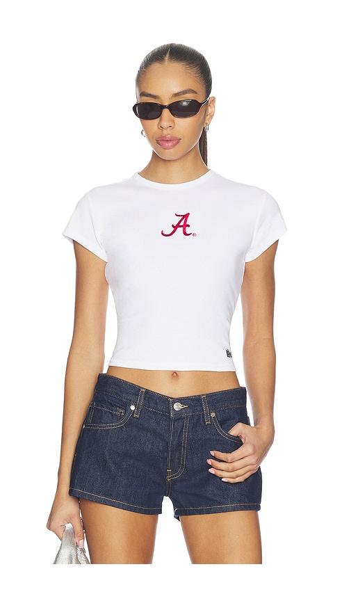 hype and vice university of alabama baby tee in white.