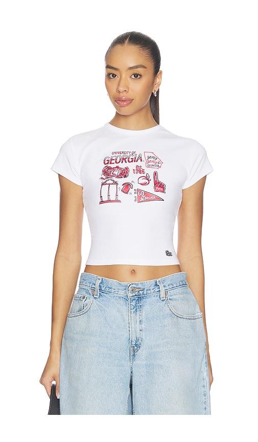 hype and vice university of georgia baby tee in white.