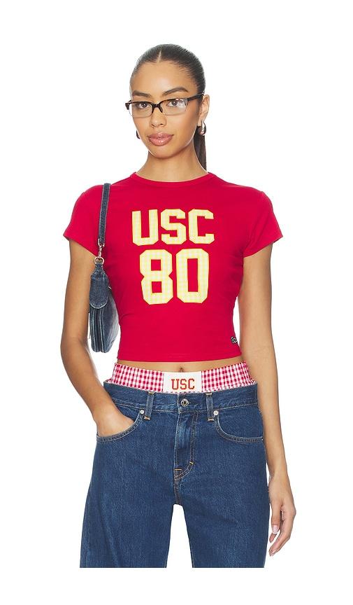hype and vice university of southern california baby tee in red.
