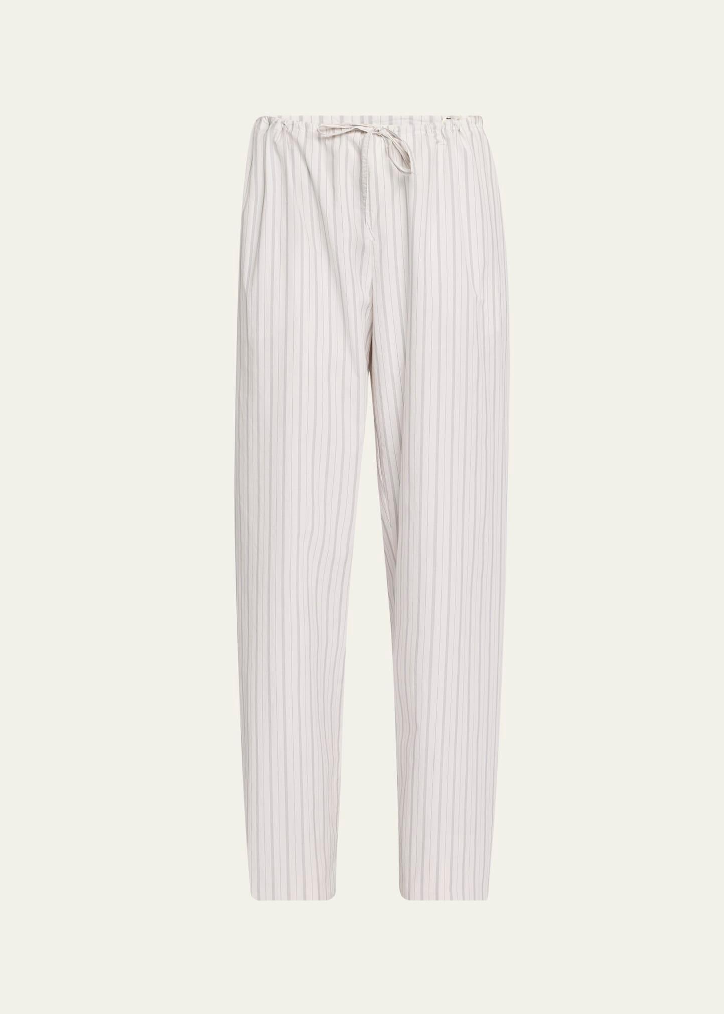hypnosta striped straight-leg drawstring pants