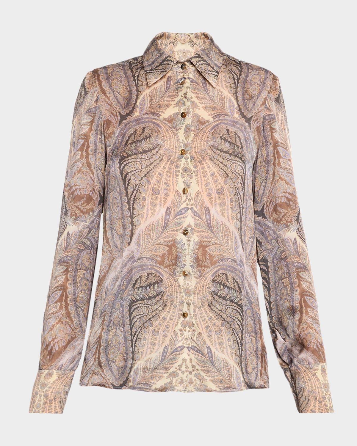 hypnotic printed silk shirt