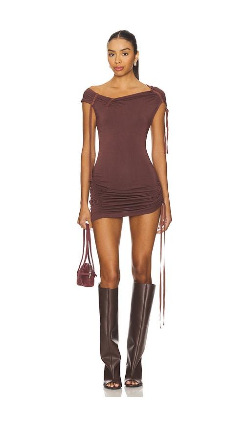 i.am.gia asha mini dress in brown.