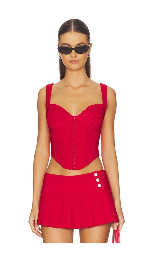 i.am.gia bri corset top in red.