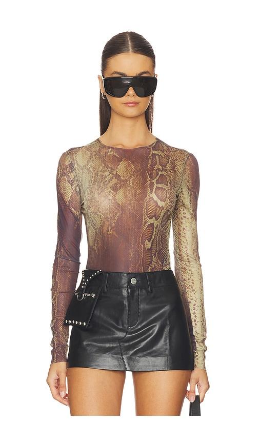 i.am.gia izar long sleeve top in brown.