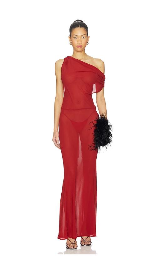 i.am.gia kahlo maxi dress in red.