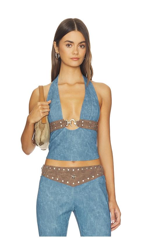 i.am.gia kessa top in blue,brown.