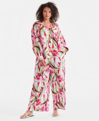 i.n.c. international concepts plus size linen top wide leg pants macys exclusive