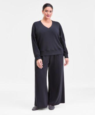 i.n.c. international concepts plus size v neck top wide leg pants macys exclusive