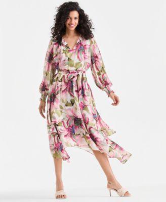 i.n.c. international concepts womens floral midi dress