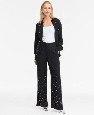 i.n.c. international concepts womens high rise embellished pants macys exclusive