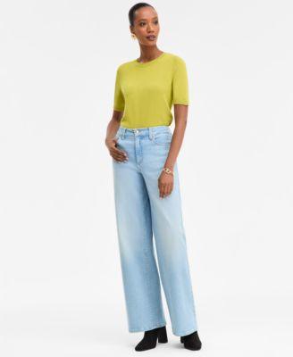 i.n.c. international concepts womens high rise wide leg jeans 0p 18 macys exclusive