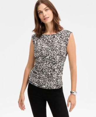 i.n.c. international concepts womens sleeveless ruched boatneck knit top macys exclusive
