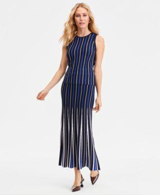 i.n.c. international concepts womens sleeveless striped sweater skirt