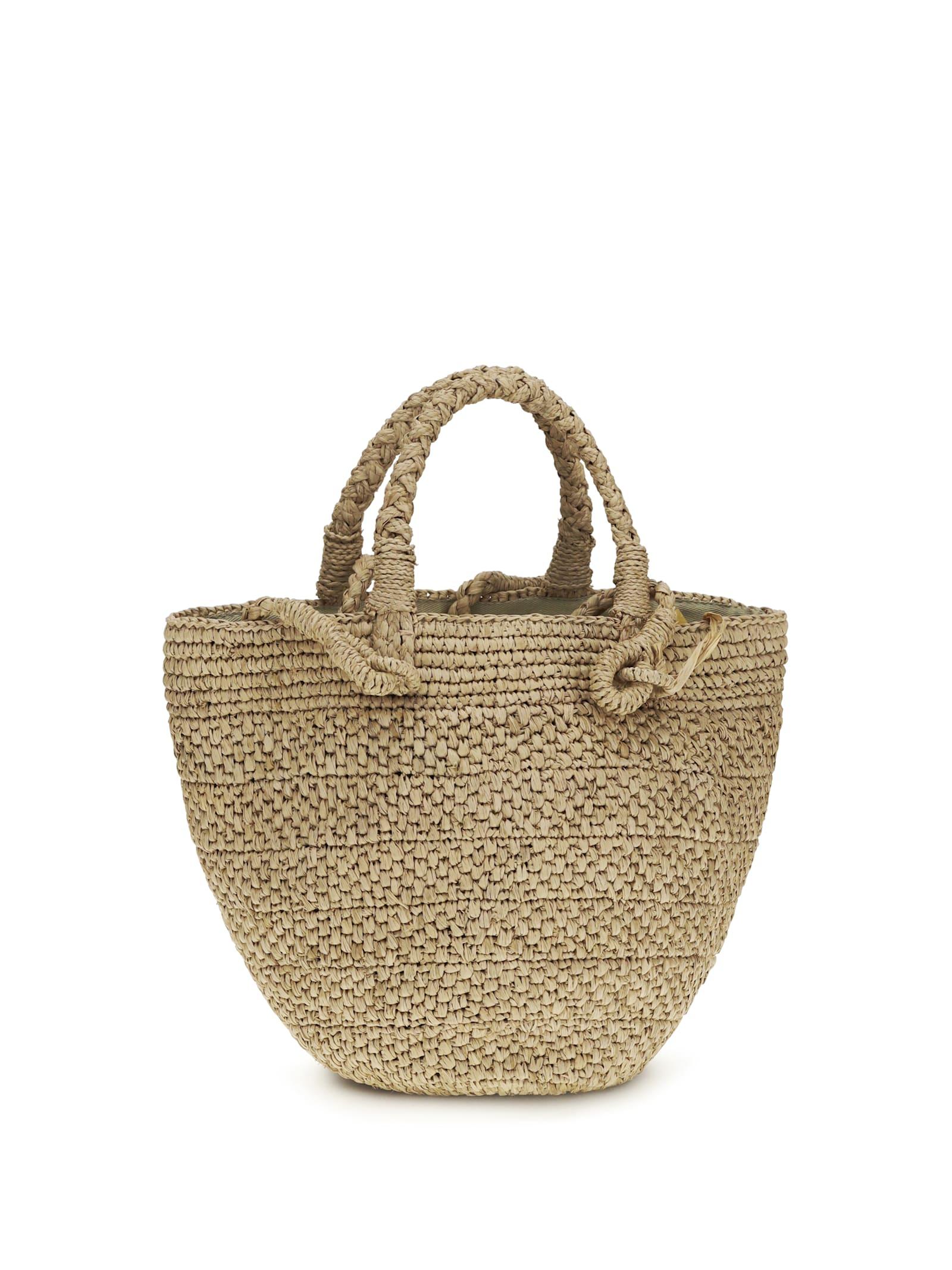 ibeliv arona raffia bucket bag