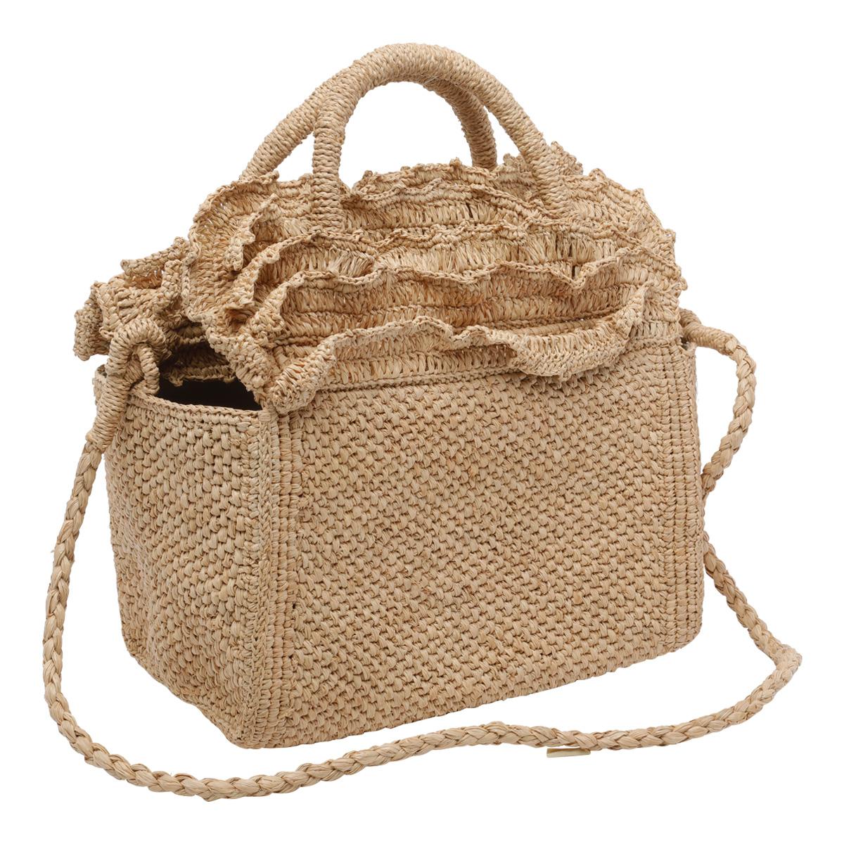 ibeliv bags beige raffia cotton - women