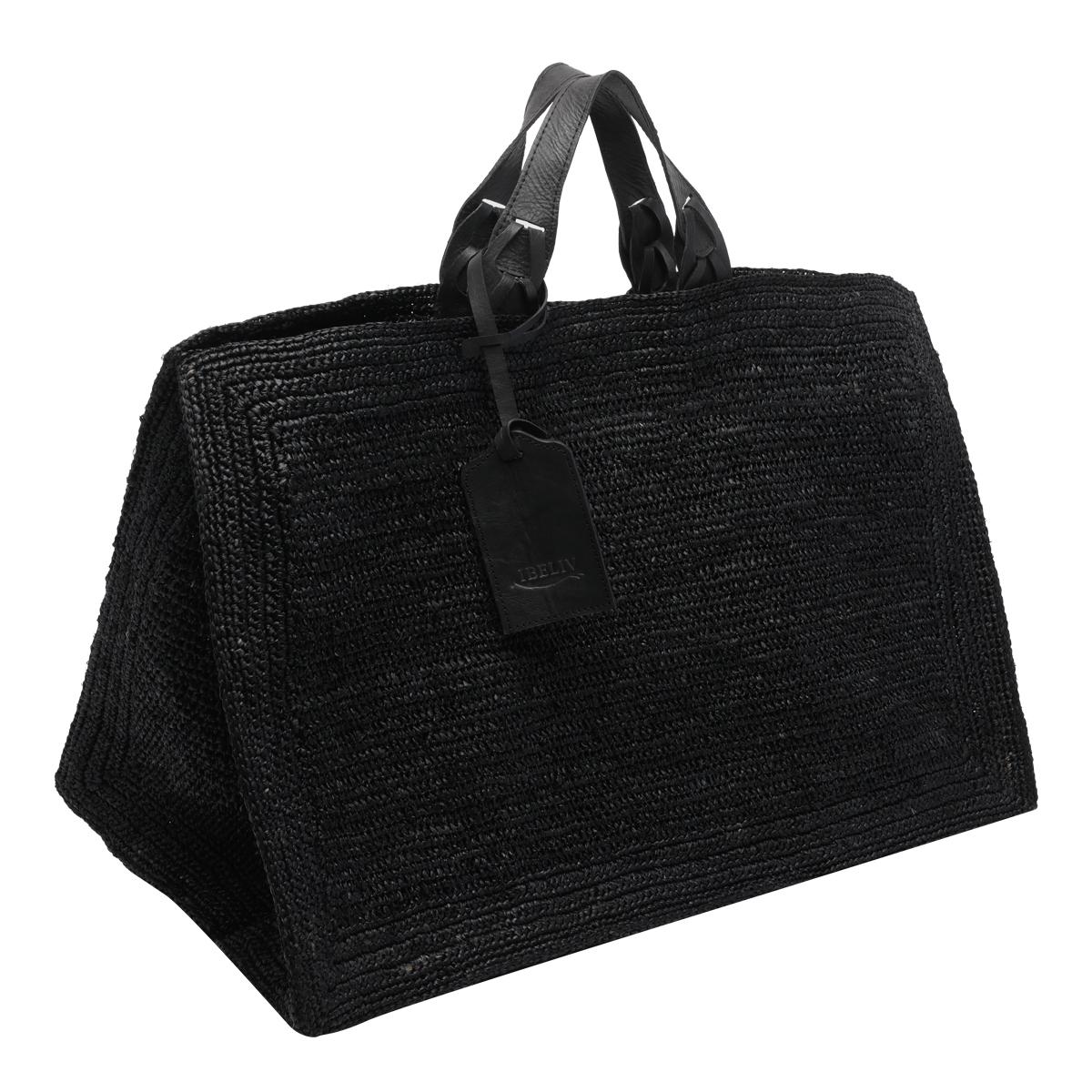 ibeliv bags black raffia cotton - women