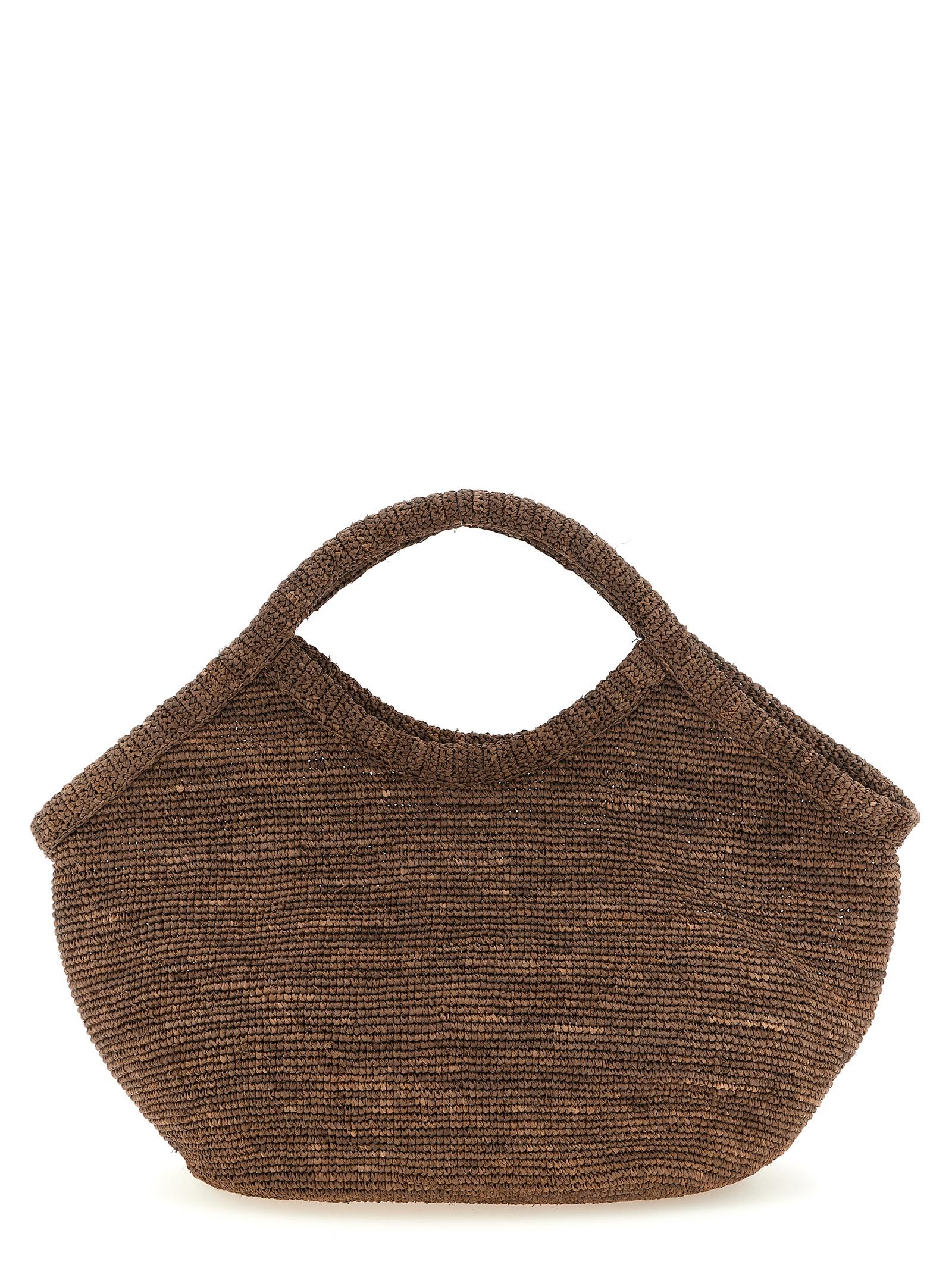 ibeliv pure shopping bag brown raffia tote - women