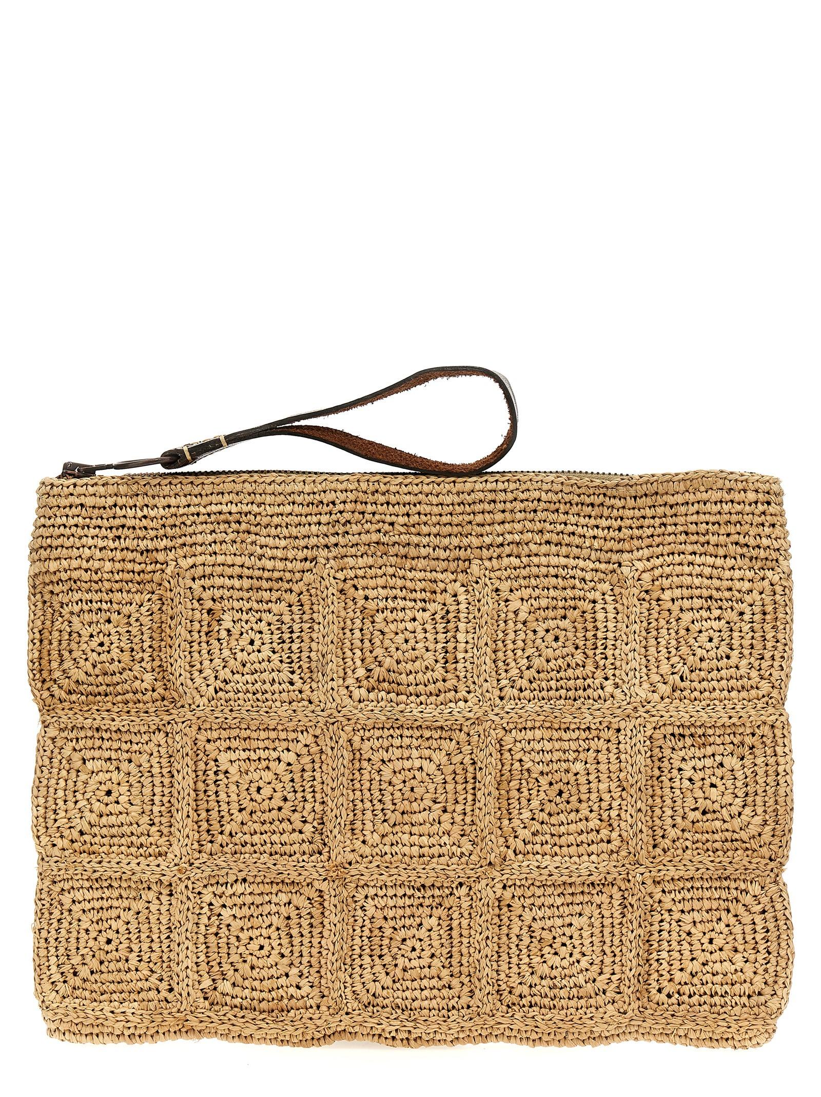 ibeliv tanala clutch beige raffia - women