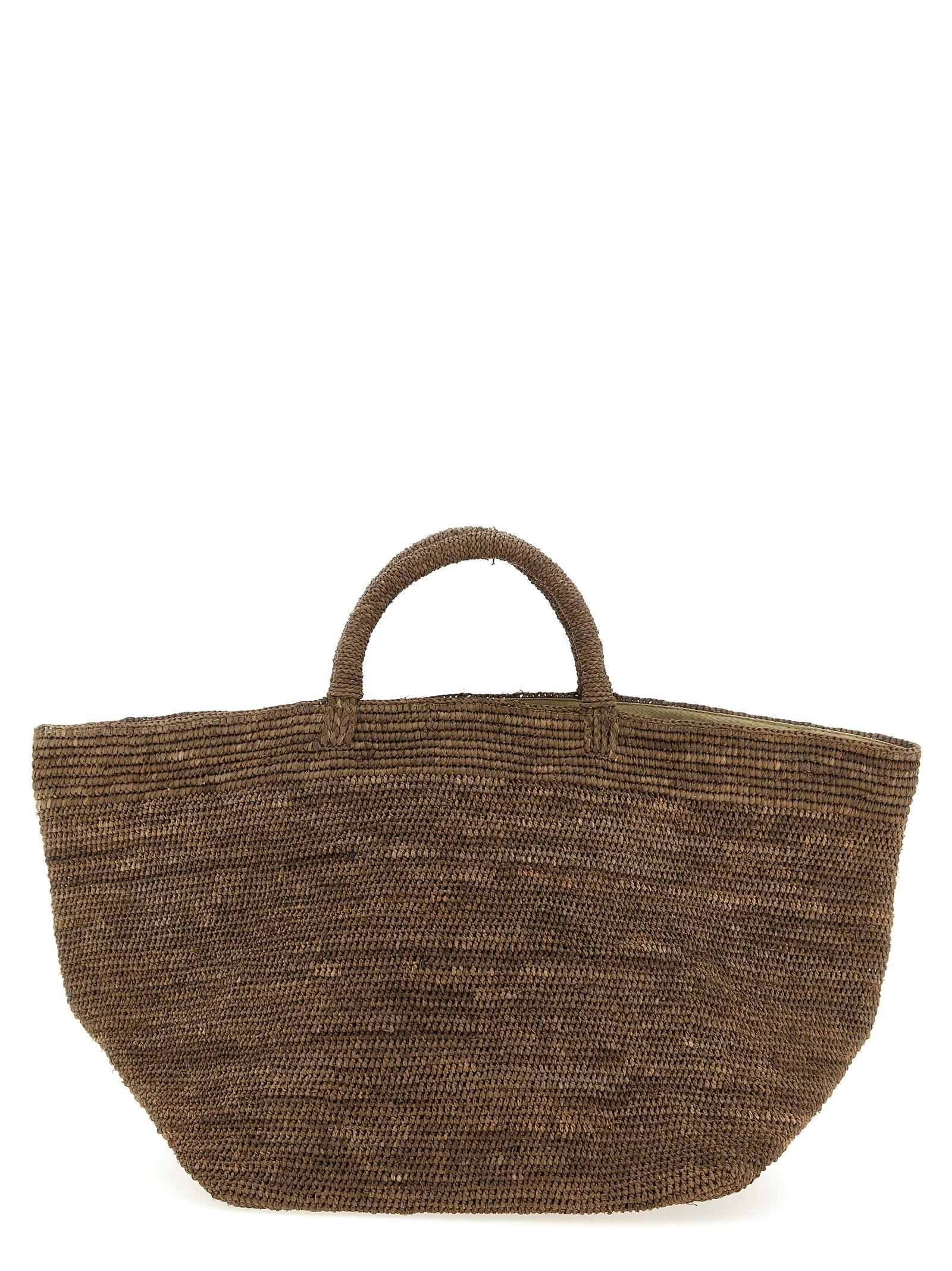 ibeliv vanilla shopping bag brown raffia tote - women
