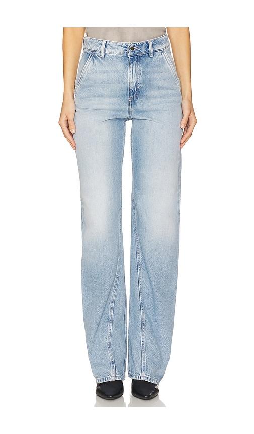 icon denim annie straight leg jeans in blue.
