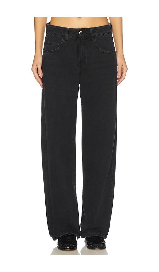 icon denim bea wide leg jeans in black.