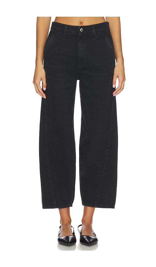 icon denim juno wide leg jeans in black.