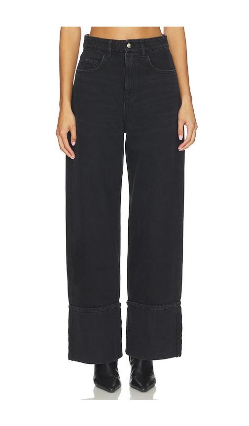 icon denim kiki wide leg jeans in black.