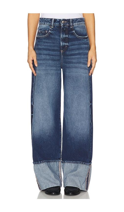 icon denim kiki wide leg jeans in dark blue.