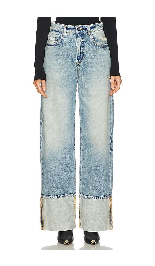 icon denim kiki wide leg jeans in denim-light.